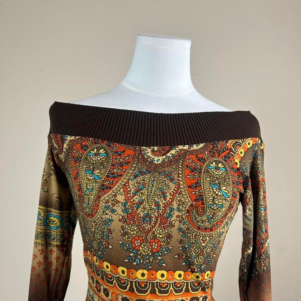 Y2K Boho Fairy Grunge Whimsigoth Off the Shoulder Velvety Top - Picture 2 of 3
